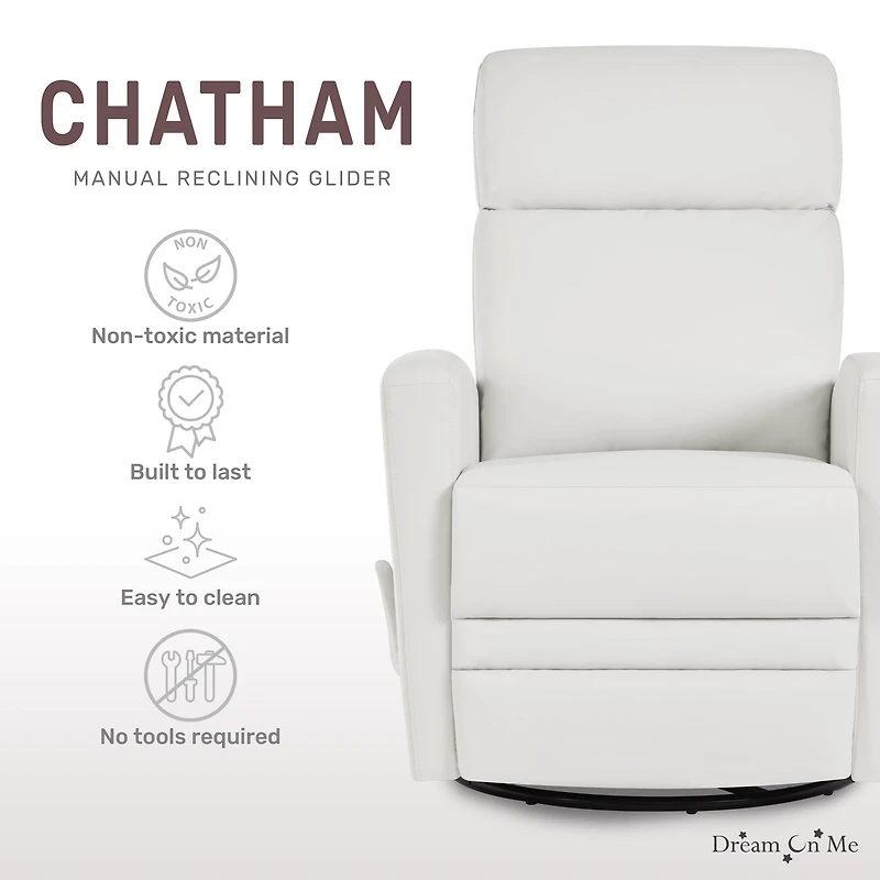 Dream On Me Chatham Plus, fauteuil pivotant et inclinable en simili cuir