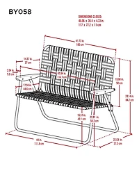 Folding Web Strap Loveseat