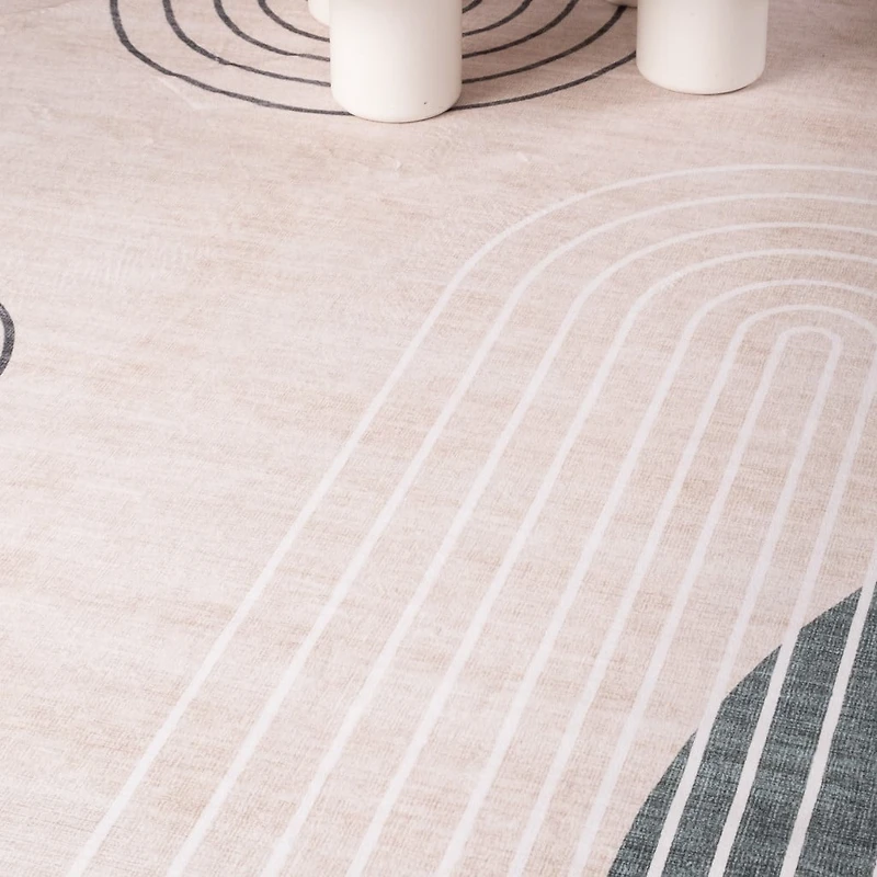 Rug Branch Eclipse Mid-Century Modern Indoor Area Rug, Beige Green, Abstract - Living Room, Bedroom, Dining Room, and Office