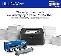 Brother HL-L2460DW Imprimante laser monochrome pour bureau compatible avec l’Abonnement Refresh, avec impression mobile et recto verso et cartouche de 700 pages