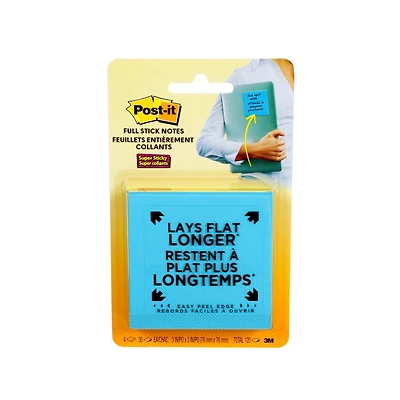 Post-it® Super Sticky Full Adhesive Notes, Rio de Janeiro Collection, 3 in x 3 in (7.6 cm x 7.6 cm)