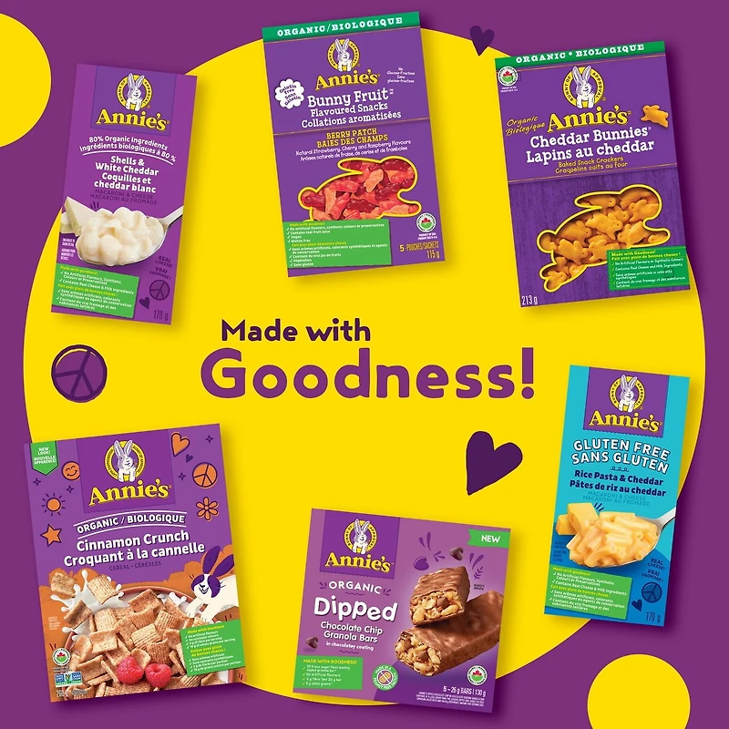 Annie's Coquilles et vrai cheddar vieilli Macaroni au fromage, repas pour enfants, 170 g