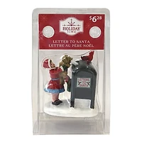 Christmas Village Dog Letter To Santa Decorative Figurine, 2.5 in, Multi-color Resin and Calcium Carbonate, by Holiday Time