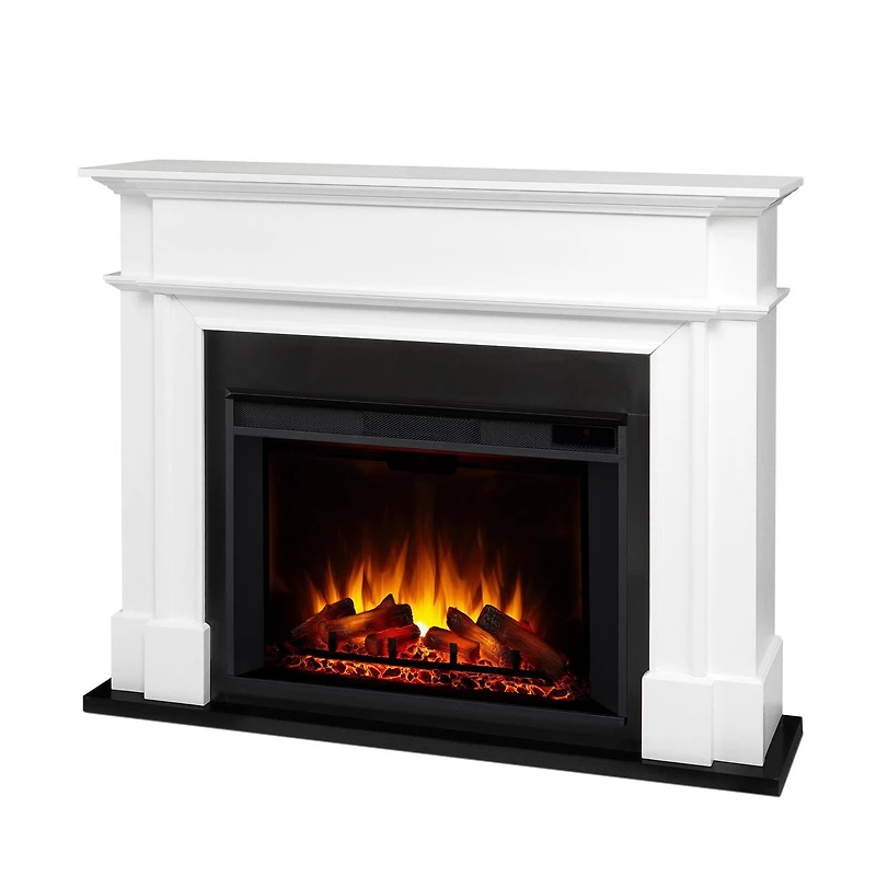 Harlan Grand Electric Fireplace White