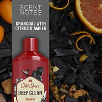 Old Spice Deep Clean Shampoo for Men with Charcoal, Fresh and Clean Scent, Removes Built Up Dirt and Oil, 400ML