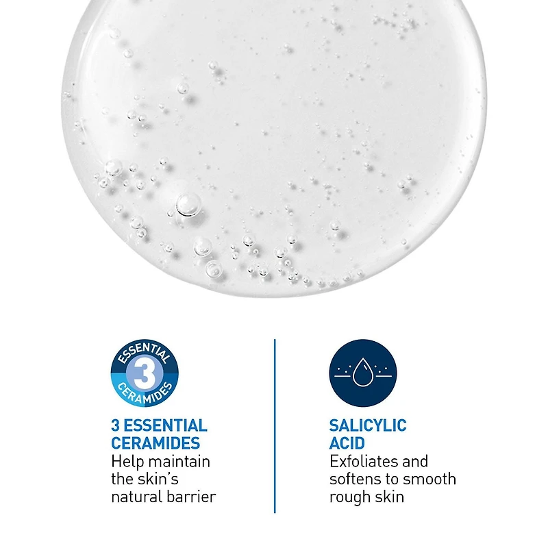 CeraVe Nettoyant SA, Gel Exfoliant à l'Acide Salicylique avec Vitamine D et Céramides pour Peau Rugueuse, 473 ml