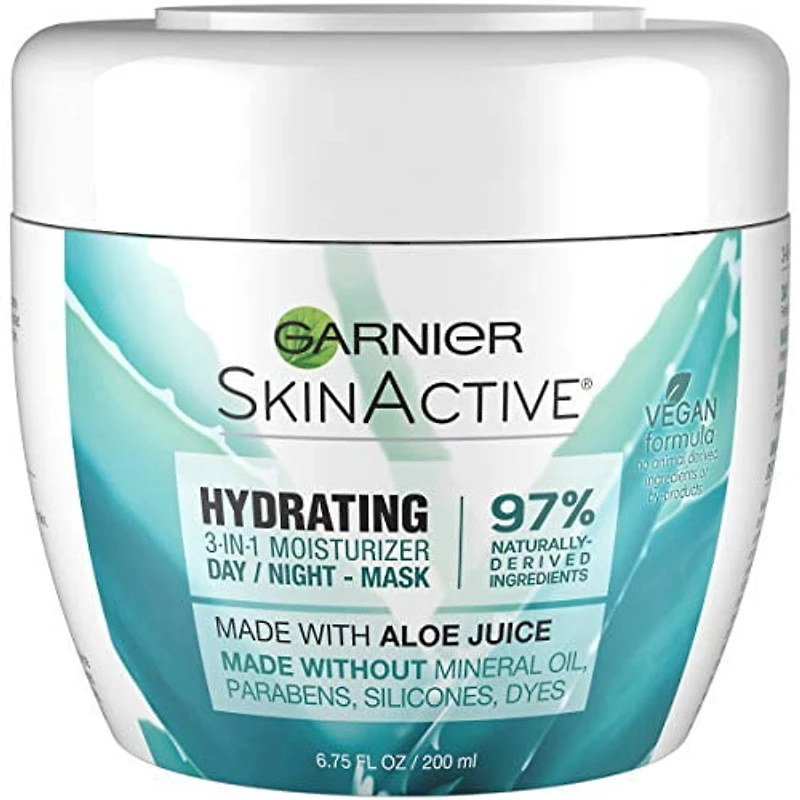 Garnier Skinactive, 3-en-1 Crème Hydratante avec Jus de Feuilles d'Aloe, 200 mL