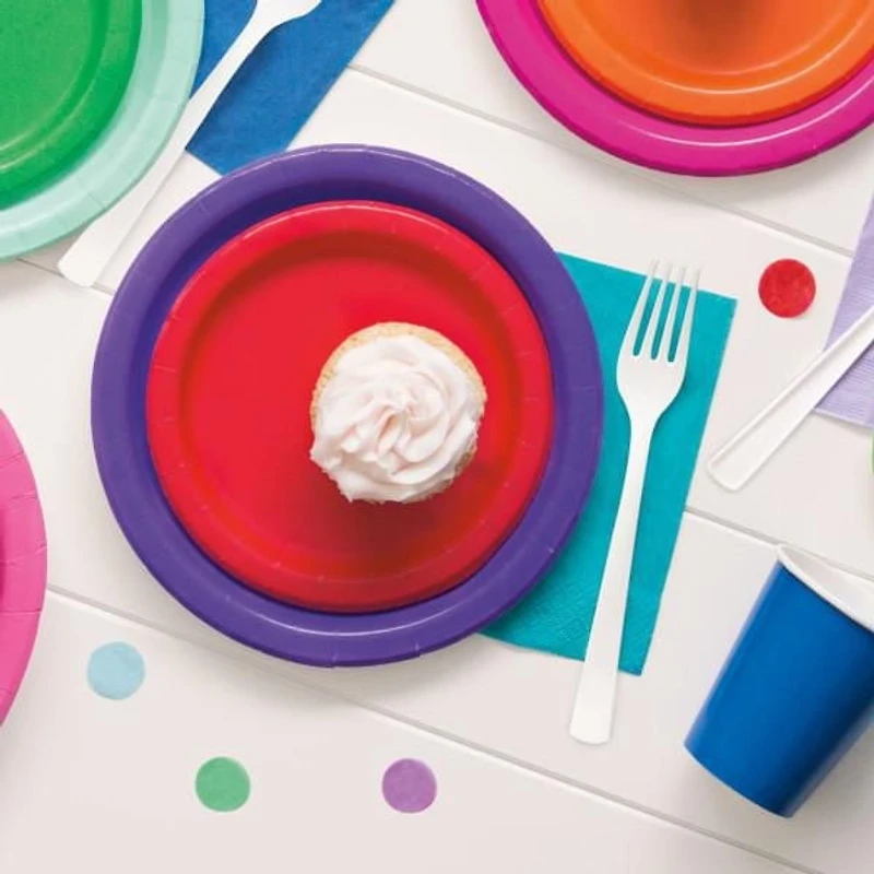 Ravissantes assiettes à dessert rondes rouges 17,8 cm, 24 carats 24 carats, diamètre : 7"