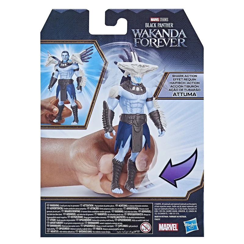 Marvel Studios' Black Panther: Wakanda Forever, figurine articulée Attuma Effet requin de 15 cm, jouet pour enfants, à partir de 4 ans