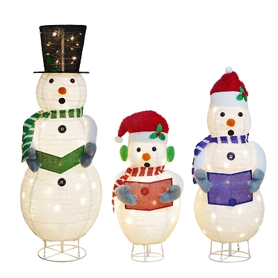 Holiday Time Light-up Snowman Family, 3-piece