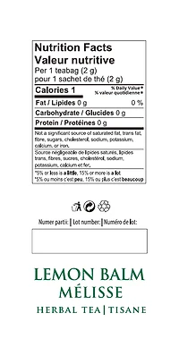 Biofix Lemon Balm Herbal Tea, Caffeine-Free, 20 Tea Bags, Lemon Balm tea, 20 bags