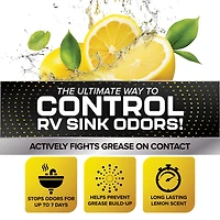 Camco TST RV Grey Water Odor Control – Fresh Lemon Scent, 32-Ounce Bottle (40250), Lemon Scent