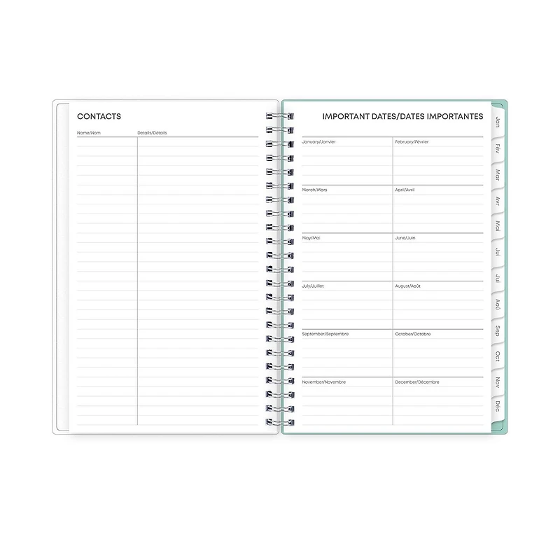 Agenda hebdomadaire/mensuel 2024, 5 po x 8 po, Blue Sky, Wellesley