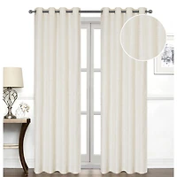 IH Casa Decor Jacquard Panel W 8 Grom Bowties Ivory 84" - Ensemble De 2