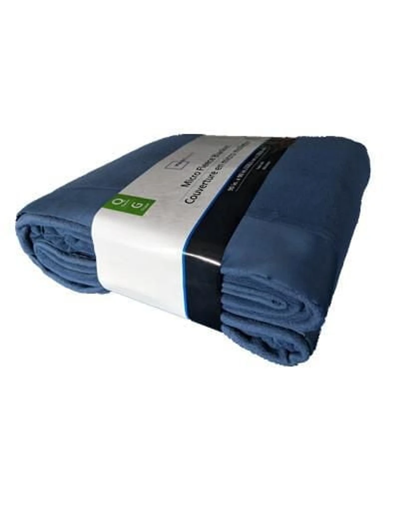 MAINSTAYS Solid Blue Micro Fleece Blanket