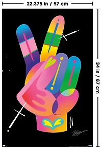 Jason Naylor - Peace Sign Hand Wall Poster, 22.375" x 34"