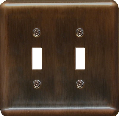 Atron Electro Industries Elite Antique Copper Double Toggle Wall Plate