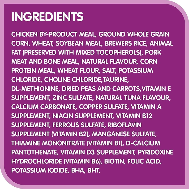 Whiskas Adult Dry Cat Food Tuna Selections, High Quality Protein, 2 - 9.1kg
