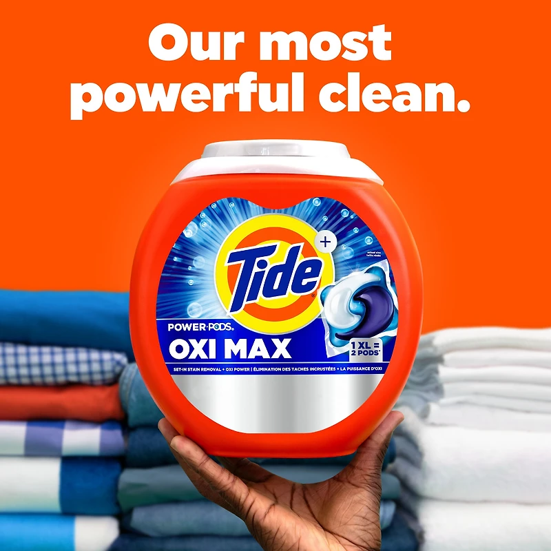 Tide Oxi Max Power PODS Laundry Detergent Pods, 45 Count, Stain Remover Plus Oxi Power