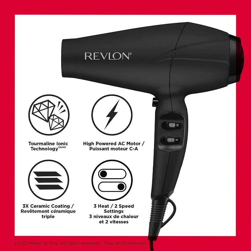 Sèche-cheveux Revlon Salon Séchage Rapide, Noir Sechange et Coiffant Plus Rapides