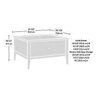 Sauder Larkin Ledge Storage Coffee Table in Glacier Oak Finish