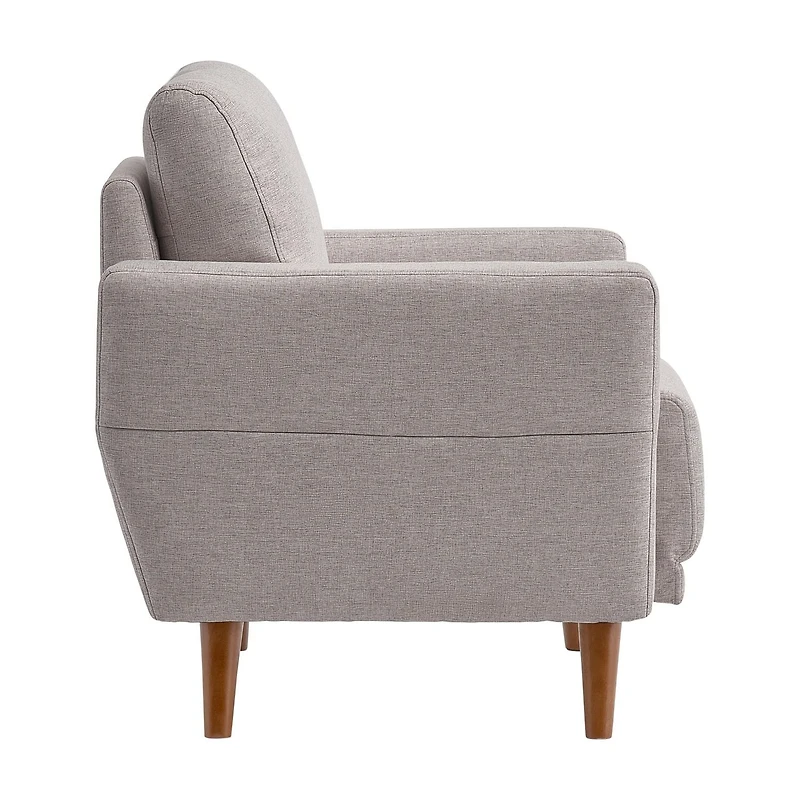 CorLiving Clara Modern Light Grey Upholstered Indoor Accent Armchair with Wood Legs