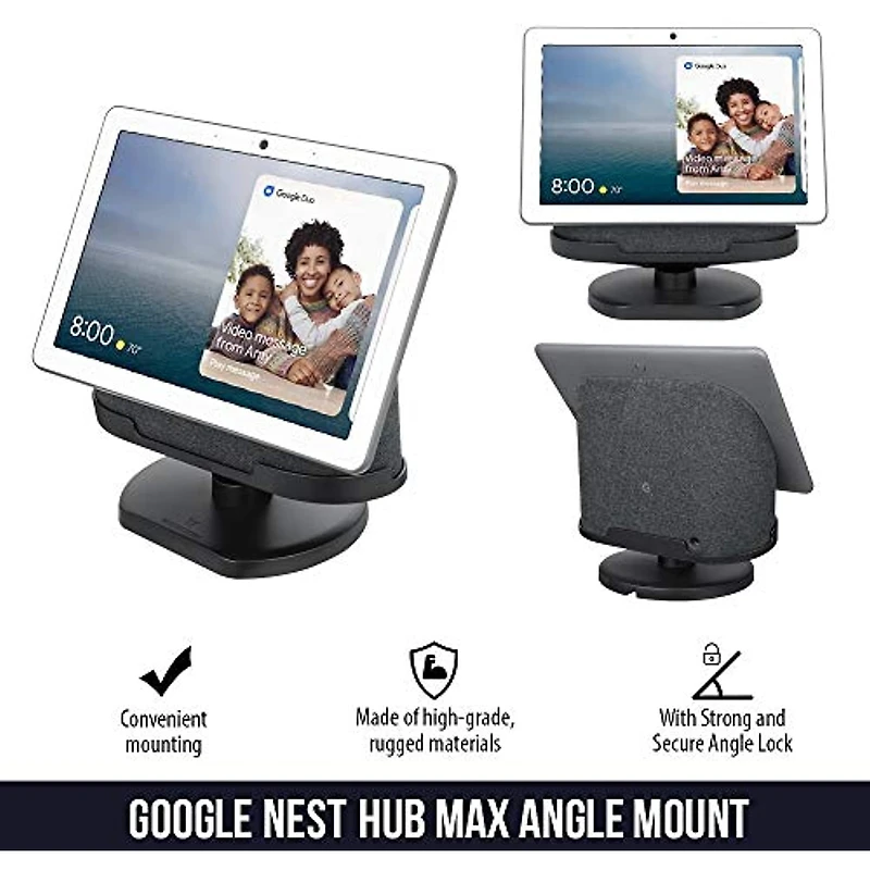 Support réglable Wasserstein pour Google Nest Hub Max - Conçu pour Google Nest (Charbon)