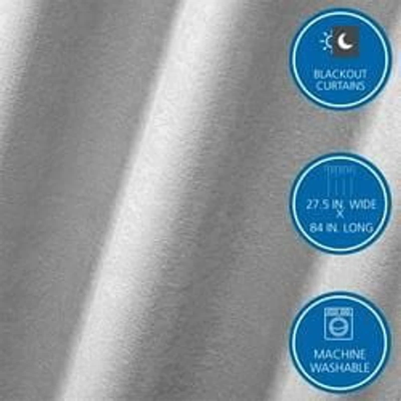 Mainstays 4 of a Kind Blackout Curtain Panels, Set of 4, White, 28" W x 84" L, 4 of a Kind Blackout Curtain Panels, White