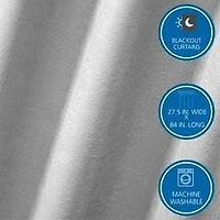 Mainstays 4 of a Kind Blackout Curtain Panels, Set of 4, White, 28" W x 84" L, 4 of a Kind Blackout Curtain Panels, White