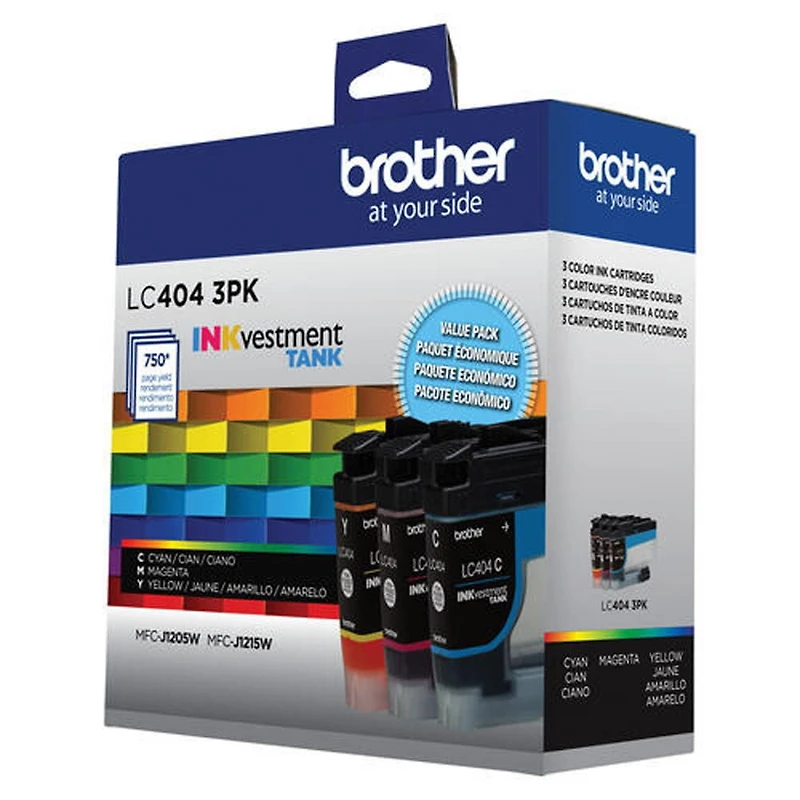 Brother LC4043PKS Ensemble de 3 cartouches d’encre authentiques de couleur à rendement standard Brother LC4043PKS Ensemble de 3 cartouches d’encre authentiques de couleur à rendement standard