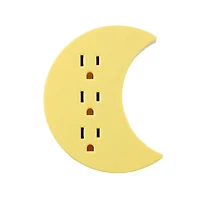 Globe Electric 3-Outlet Yellow Half Moon Indoor Wall Charger Charging Adapter, Not Smart Compatible