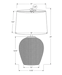 Monarch Specialties  Luminaire, 25"h, Lampe De Table, Une Teinte De Nickel, , Transitionnel