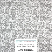 Tissu pré-coupé Fat Quarter de Fabric Creations à motif de roses gris - 18" x 21" / 45cm x 53cm 18" x 21" / 45cm x 53cm