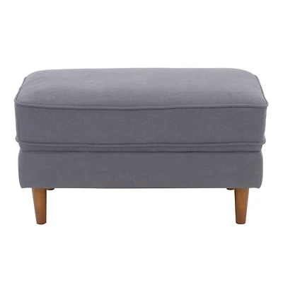 Pouf rembourré et polyvalent CorLiving Mulberry de style moderne du milieu du siècle avec pieds en bois