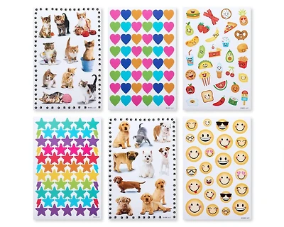 American Greetings Stickers for Kids, Assorted Shapes, Animals and Smiley Faces (599 Stickers)