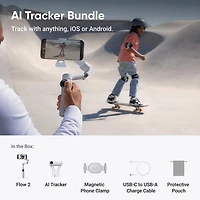 Insta360 Accessory CINSABQA_Flow2Lite12 Flow 2 AI Tracker Bundle Stone Gray