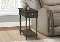 Monarch Specialties Accent Table, 2 Tier, Side Table, End, Narrow, Nightstand, Bedroom, Lamp, Storage Drawer, Green Veneer, Traditional