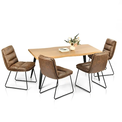 Ensemble de salle à manger 5 pièces Homy Casa - Table rectangulaire et 4 chaises industrielles pour 4 personnes