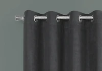 Monarch Specialties Rideau, Ensemble 2pcs, 54"w X 84"l, Obscurcissement De La Pièce, Passe-fil, Salon, Chambre À Coucher, Cuisine, Micro Suède, Polyester, Gris, Contemporain, Moderne
