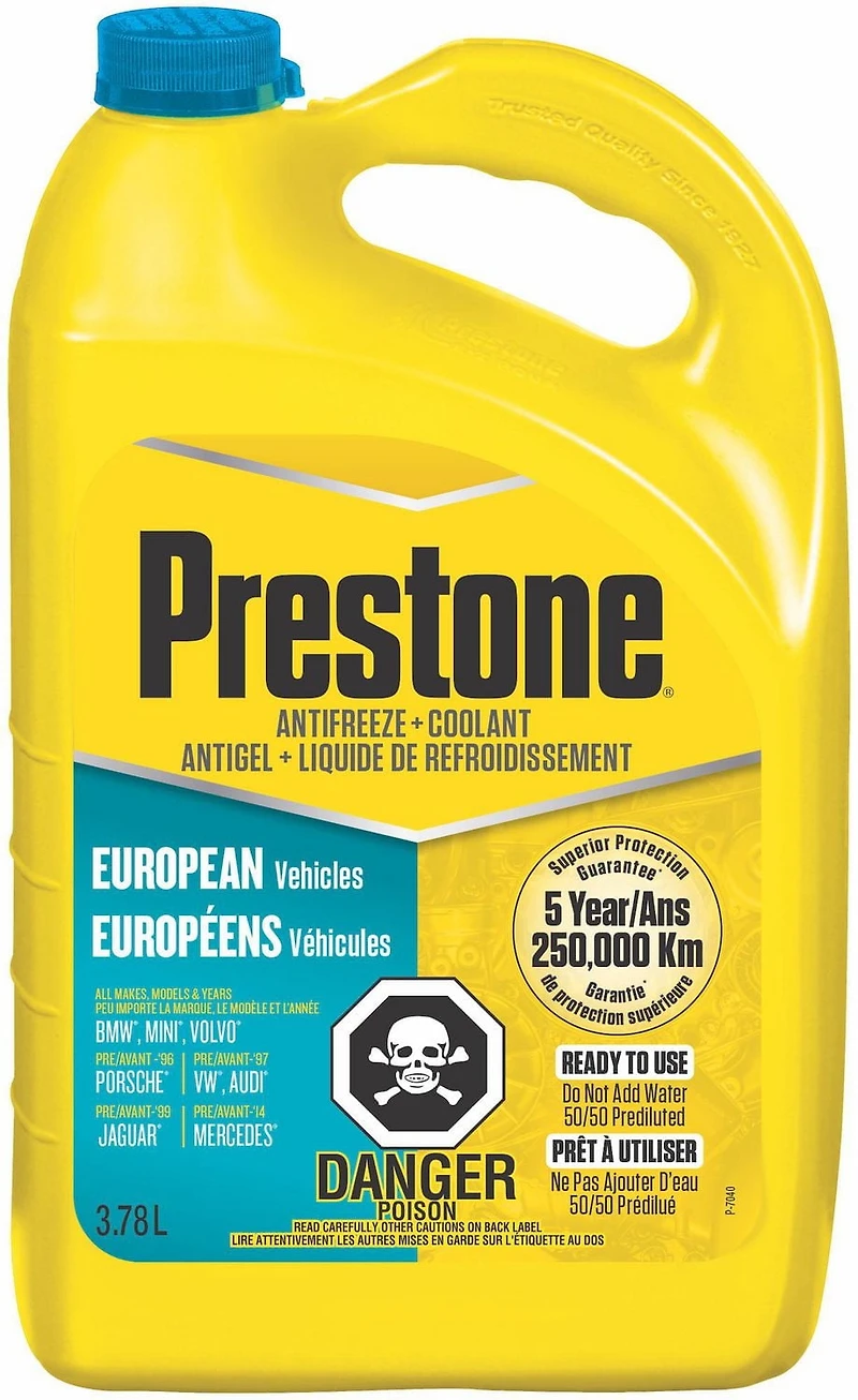 Liquide de refroidissement + antigel Prestone® (sarcelle) pour les véhicules européens