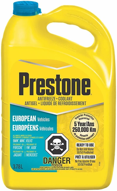 Liquide de refroidissement + antigel Prestone® (sarcelle) pour les véhicules européens