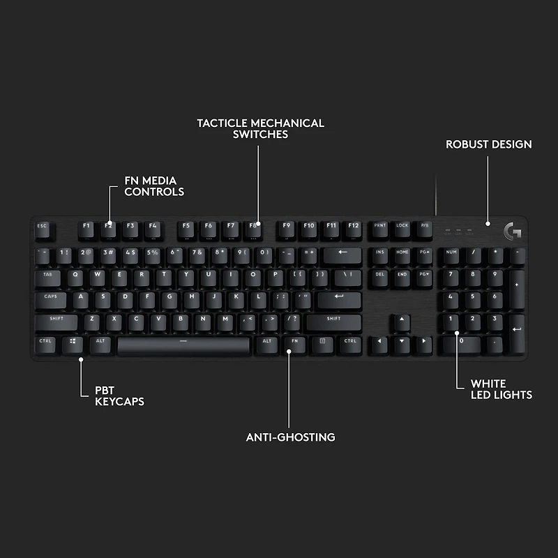 Logitech G413 SE Clavier Gaming Mécanique Grande Taille - Rétroéclairé avec Switches Mécaniques Tactiles