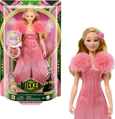 Wicked-Poupée Glinda chantante-avec habillages et accessoires Âges 4Y+