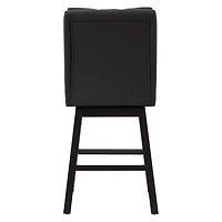 Tabourets de bar d'intérieur capitonnés modernes CorLiving Leilani avec dossier et pieds en bois - Lot de 2