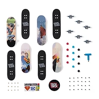 Tech Deck, Ultra DLX Fingerboard 4-Pack, DC Superman Skateboards, Collectible and Customizable Mini Skateboards, Kids Toys for Ages 6 and up