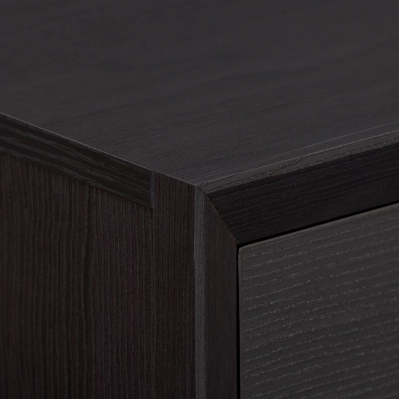 Table de chevet adulte CorLiving Newport, style moderne du milieu du siècle, en bois d'ingénierie, avec tiroir et niche ouverte, noire
