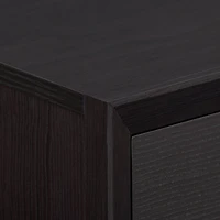 Table de chevet adulte CorLiving Newport, style moderne du milieu du siècle, en bois d'ingénierie, avec tiroir et niche ouverte, noire