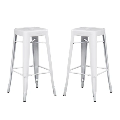 White Tolix Stool, solid metal frame, Counter 26"H, Stool Chair Ideal for Kitchen Island Counter.