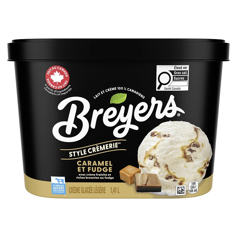 Crème Glacée Légère Breyers Caramel et Fudge 1.41 L