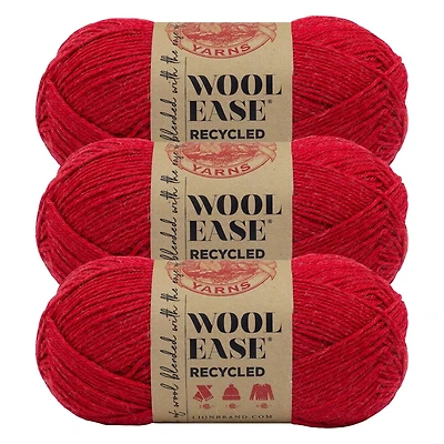 Lion Brand Wool-Ease Recycled Charcoal Medium Weight Acrylic Wool Yarn Grey 3-Pack